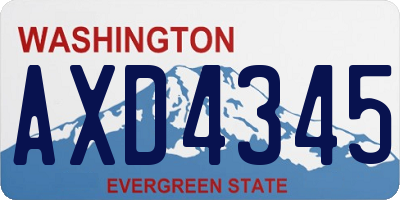 WA license plate AXD4345