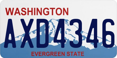 WA license plate AXD4346