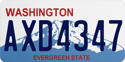 WA license plate AXD4347