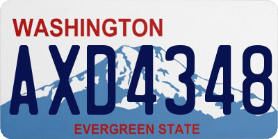 WA license plate AXD4348