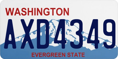 WA license plate AXD4349