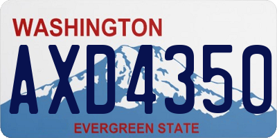 WA license plate AXD4350