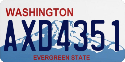 WA license plate AXD4351