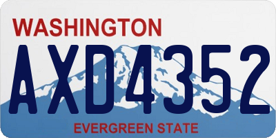 WA license plate AXD4352