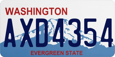 WA license plate AXD4354