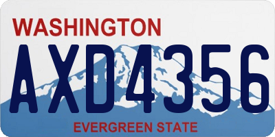 WA license plate AXD4356