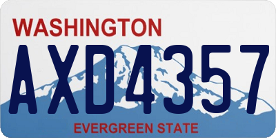 WA license plate AXD4357