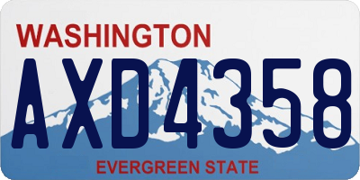 WA license plate AXD4358