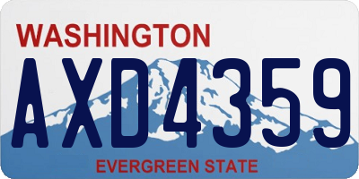 WA license plate AXD4359