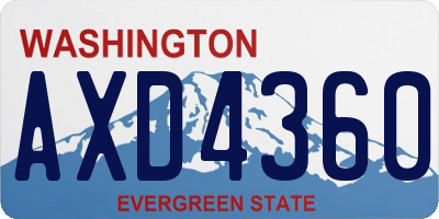 WA license plate AXD4360