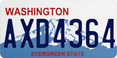 WA license plate AXD4364