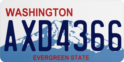 WA license plate AXD4366