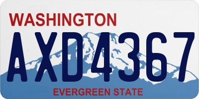 WA license plate AXD4367