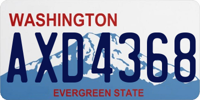 WA license plate AXD4368