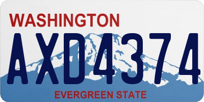 WA license plate AXD4374