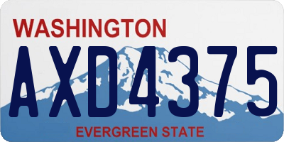 WA license plate AXD4375