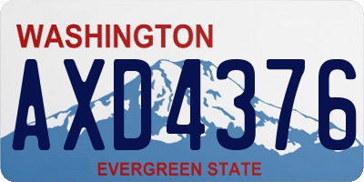 WA license plate AXD4376