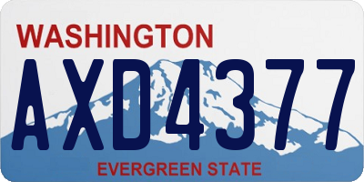WA license plate AXD4377
