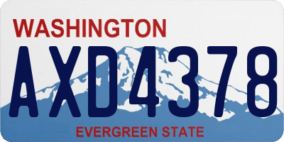 WA license plate AXD4378