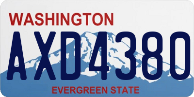 WA license plate AXD4380