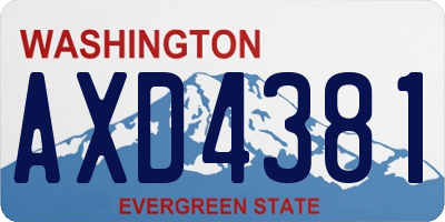 WA license plate AXD4381