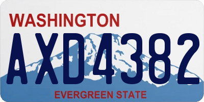 WA license plate AXD4382