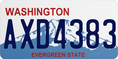 WA license plate AXD4383