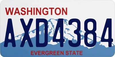 WA license plate AXD4384