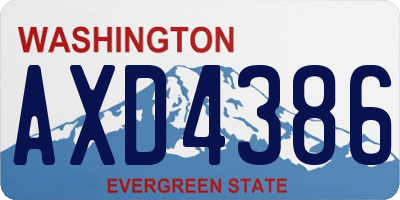 WA license plate AXD4386