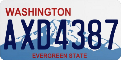 WA license plate AXD4387