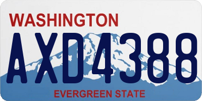 WA license plate AXD4388