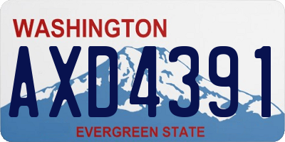 WA license plate AXD4391