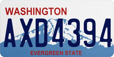 WA license plate AXD4394