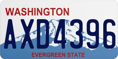 WA license plate AXD4396