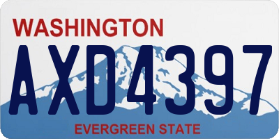 WA license plate AXD4397