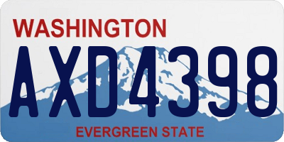 WA license plate AXD4398