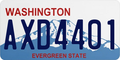 WA license plate AXD4401