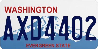 WA license plate AXD4402