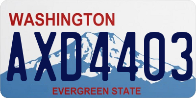 WA license plate AXD4403