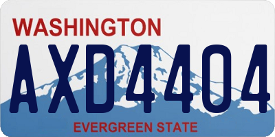 WA license plate AXD4404