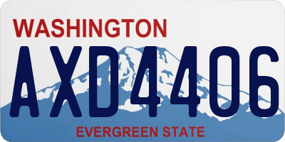 WA license plate AXD4406