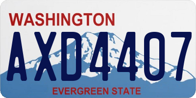 WA license plate AXD4407