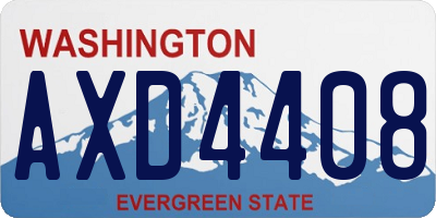 WA license plate AXD4408