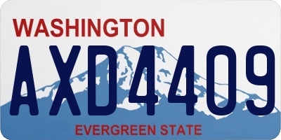 WA license plate AXD4409