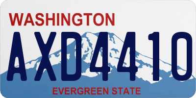WA license plate AXD4410