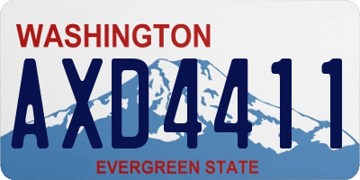 WA license plate AXD4411