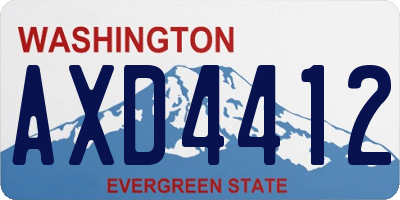 WA license plate AXD4412
