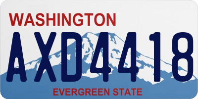 WA license plate AXD4418