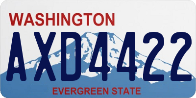 WA license plate AXD4422