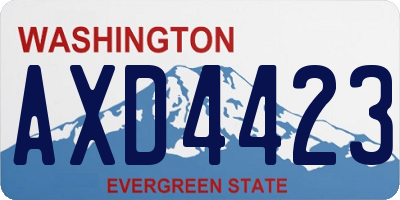 WA license plate AXD4423